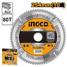 Ingco 10" Professional Aluminium TCT Saw Blade | 254mm x 30mm x 80T Premium Tungsten Carbide Tipped Non-Ferrous Metal Cutting Disc (TSB325428)