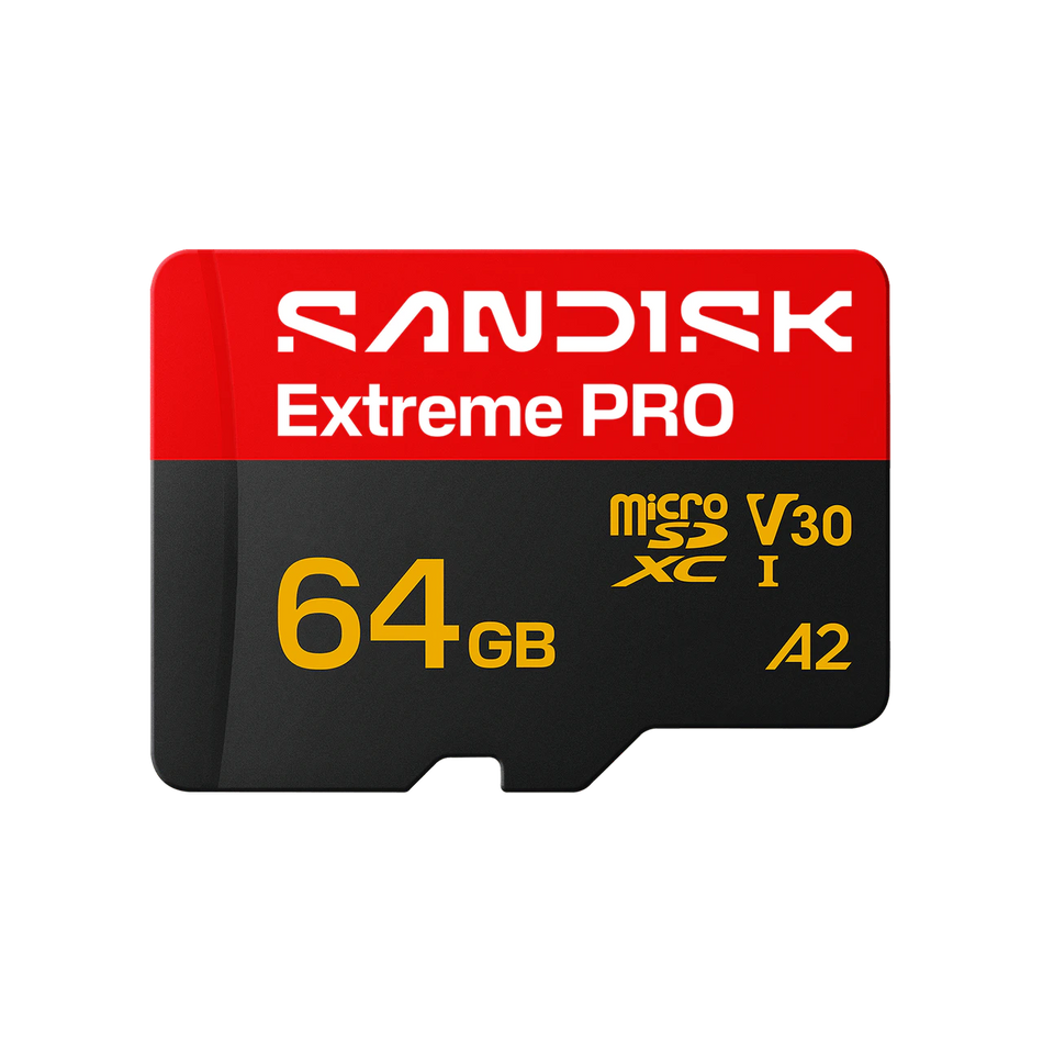 SanDisk Extreme PRO 64GB MicroSDXC Memory Card, UHS-I Class 10 U3 V30 A2, Up to 200MB/s Read Speed, 4K UHD Video Recording, Compatible with Smartphones Cameras Tablets Drones (Red/Black)
