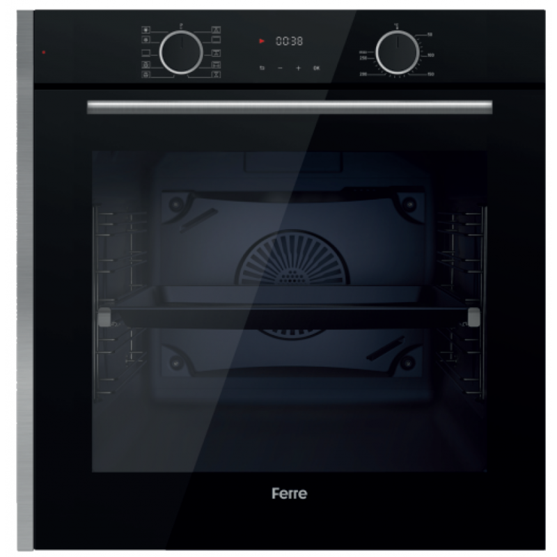 FERRE 60cm Built-In Electric Oven | High-Capacity Convection System with Premium LED Display, Digital Touch Control Timer, and Low-E Double Glass Door (BE10-LED)