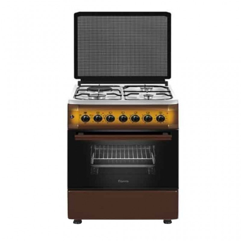 FERRE Smart Series 57x57cm Freestanding Dual-Fuel Cooker | 3 Gas Burners & 1 Electric Hot Plate with Integrated Gas Oven & Grill (F6S31E3-LTDF)
