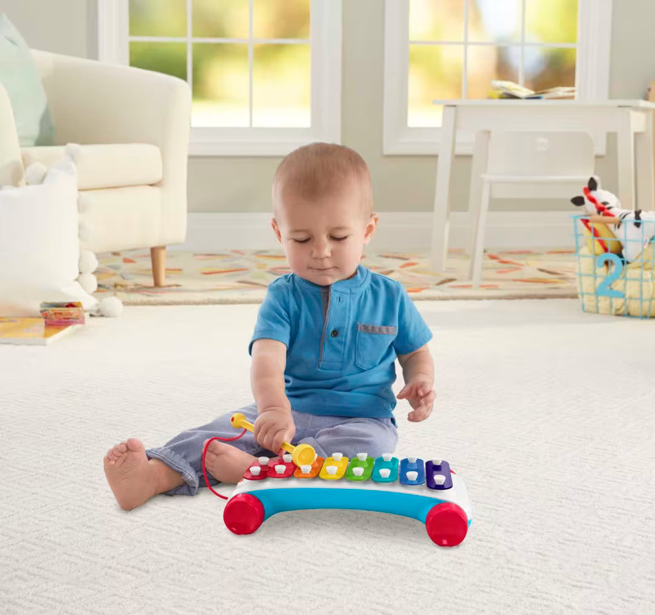 Fisher-Price Classic Xylophone Musical Toddler Toy (CMY09) – 8 Colorful Keys with Pull String