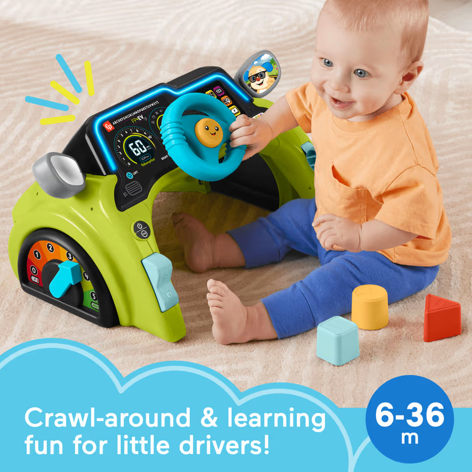 Fisher-Price Laugh & Learn Sit & Steer Driver Electronic Toy Dashboard (HTW88)