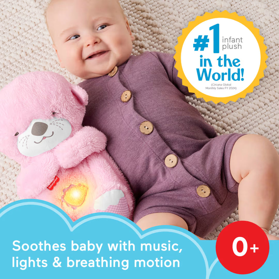 Fisher-Price Soothe 'n Snuggle Belly Breathing Otter Plush Sleep Aid – Pink Edition (JLJ33)