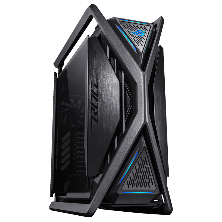 ASUS ROG Hyperion GR701 BTF Edition, ATX BTF motherboards Support, 420mm Dual Radiator Support, 4x140 mm Fans, Metal GPU Holder, Component Storage, ARGB Fan hub, 60W Fast Charging