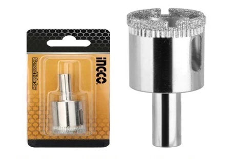 Ingco 25mm Diamond Hole Saw (HSB60252) Electroplated Diamond Core Drill Bit for Clean, High-Precision Drilling in Tile, Ceramic, Porcelain & Glass