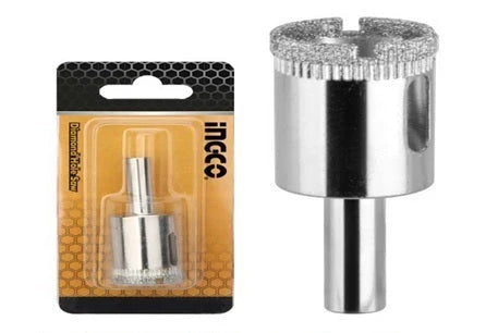 Ingco 45mm Diamond Hole Saw | Electroplated Diamond Dust Core Drill Bit for Smooth Precision Cuts on Glass and Ceramic Tiles (HSB60452)