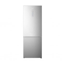 Hisense - RB645N4BCE - Bottom Mounted Fridge Freezer, Total No Frost, 493 liters, Stainless Steel Inox - E Rated, Noise level: 36 decibels, H200 x W70.4 x D69.4 (cm) [Energy Class E]