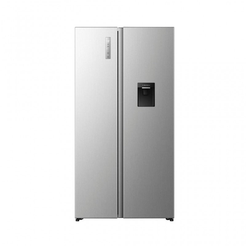Hisense - RS3P558NMIE - American Fridge Freezer Side by Side with Non-Plumbed Water Dispenser, Total No Frost, 541 liters, Stainless Steel Inox - D/E Rated, Noise level: 37 decibels, H178.6 x W91.1 x D61.5 (cm) [Energy Class E]