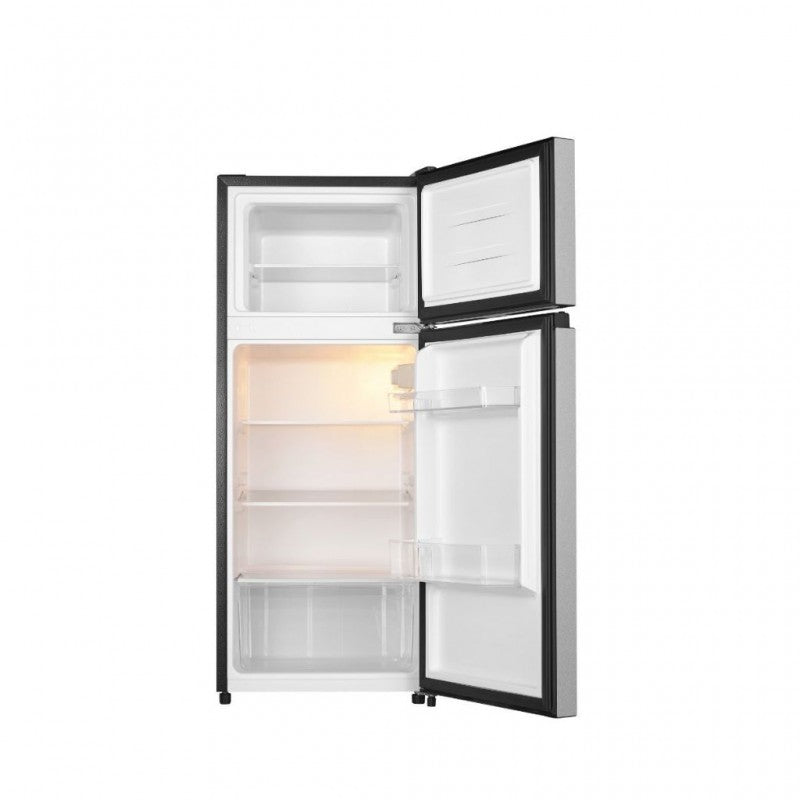 Hisense - RT161D4ADE - Freestanding Double Door Refrigerator Model 2023, 124 L, Silver, 117 x 48 x 49 cm [Energy Class E]