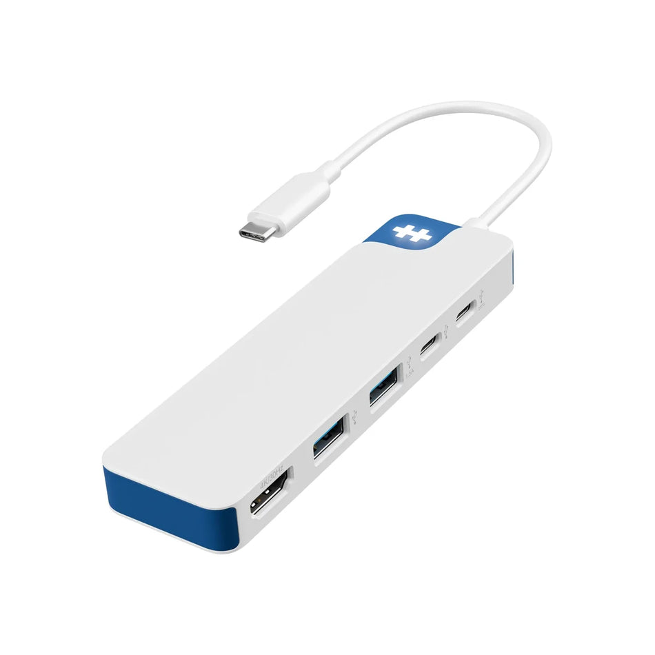 HYPER HyperDrive Flex 5-Port USB-C 3.2 Gen 1 Hub (Black Expanse/ Brilliant Blue) - 4K 30Hz HDMI, 100W Power Delivery, 2x USB-A 5Gbps, SD & MicroSD Readers