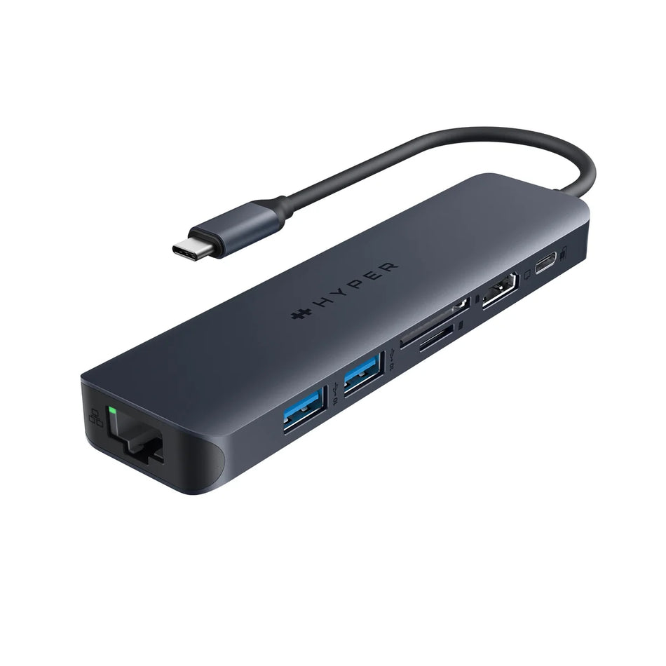 HYPER HyperDrive Next 7-Port USB-C Hub (Midnight Blue) - 4K 60Hz HDMI, 100W Power Delivery, SD & MicroSD Readers, 2x USB-A 3.2, 1x USB-C 10Gbps - HD4003GL
