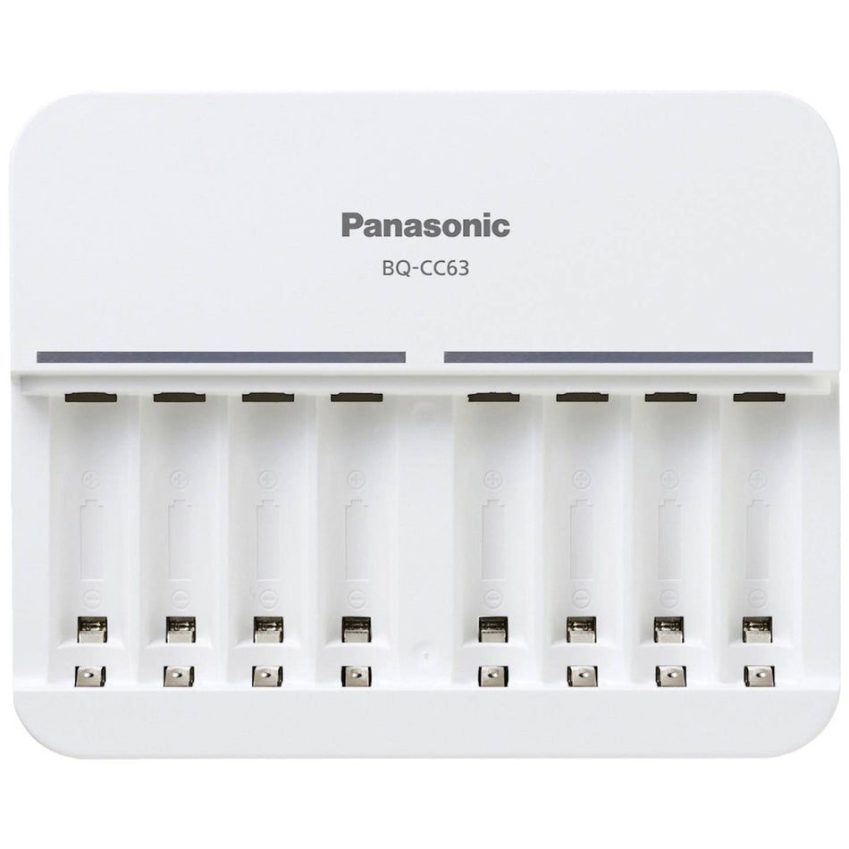 Panasonic Eneloop BQ-CC63E Smart Battery Charger | Flagship 8-Slot Independent Desktop Station for Rechargeable AA & AAA NiMH Batteries