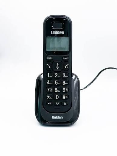Uniden AT4505 Cordless + Corded Combo Phone System (Big Screen, Oversized Keypad, Hands-Free Speakerphone, Black)