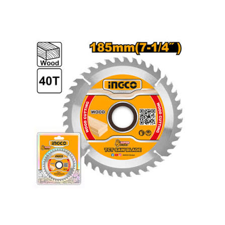 Ingco 185mm (7-1/4 Inch) 15T Professional TCT Circular Saw Blade - Heavy-Duty Framing and Fast Ripping Carbine Tipped Blade for Woodworking (TSB118515)