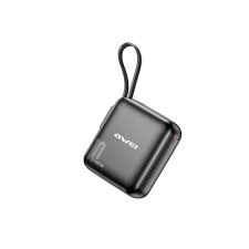 AWEI P83K 15000mAh Power Bank with AC Plug Built-In Type-C + iP Cables Portable Battery Pack