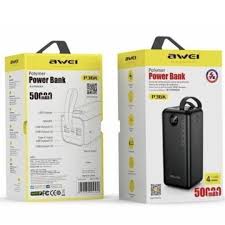 Power Bank Awei P36K Powerful 50000mAh PD 22.5W Spare External Battery Fast Charge Portable Powerbank With LED Digital Display