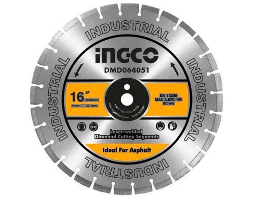 Ingco 405mm (16 Inch) Professional Laser-Welded Diamond Blade for Asphalt and Green Concrete – Heavy-Duty Industrial Road Saw Slicing Disc (DMD064051)