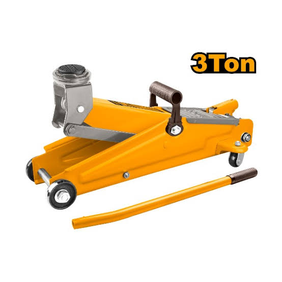 INGCO 3-Ton Heavy-Duty Hydraulic Floor Jack / Crocodile Trolley Jack (Cric Rouleur Hydraulique) – 135mm to 410mm Lifting Range, Dual Swivel Castors, Safety Overload Valve, and Steel Frame (HFJ302)