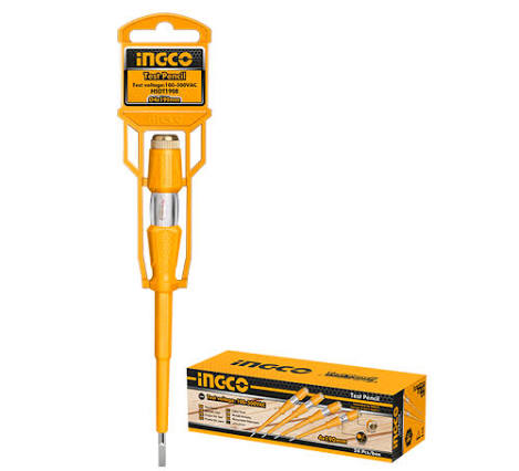 INGCO 190mm Digital Voltage Test Pencil (Tournevis Testeur / Testeur de Tension) – Direct AC/DC Test 12–220V, Induction Breakpoint Detection, High-Visibility LCD Display, and CR-V Steel Tip (HSDT1908)