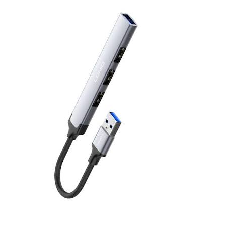 LDNIO DS-44U | 4-in-1 Mini USB-A Multi-Function Docking Station (12cm Travel Cable) | 1x USB 3.0 + 3x USB 2.0 High-Speed Expansion