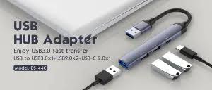 LDNIO DS-44C | 4-in-1 Mini USB-A Multi-Function Docking Station (12cm Travel Cable) | 1x USB 3.0 + 2x USB 2.0 + 1x Type-C High-Speed Expansion Description