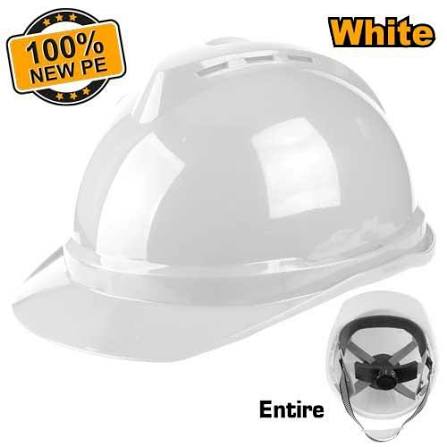 INGCO Industrial Vented Safety Helmet (Casque de Sécurité) – Lightweight Polyethylene (PE) Shell, 8-Point Ratchet Suspension, V-Type Reinforcement (HSH202)