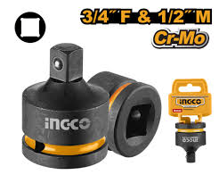 Ingco 3/4" Female to 1/2" Male Heavy-Duty Industrial Impact Socket Adapter - Premium Forged Chrome-Molybdenum Steel Tool (HIAD3412)