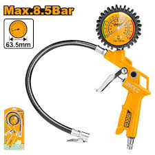 Ingco Professional Air Tire Inflating Gun with Pressure Gauge - Heavy-Duty Pneumatic Tire Inflator with 4 Universal Quick-Connect Fittings (ATG0601)