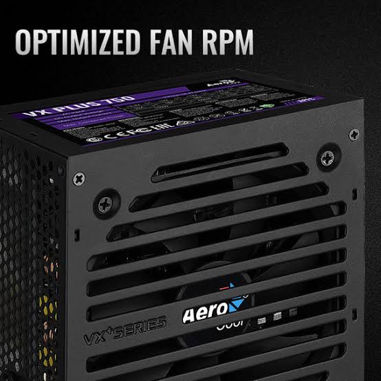 Aerocool VX PLUS 750W Power Supply Unit (Active PFC, 230V Input, Silent 120mm Fan, Non-Modular ATX, UK Box, ACPN-VS75AKY.11)