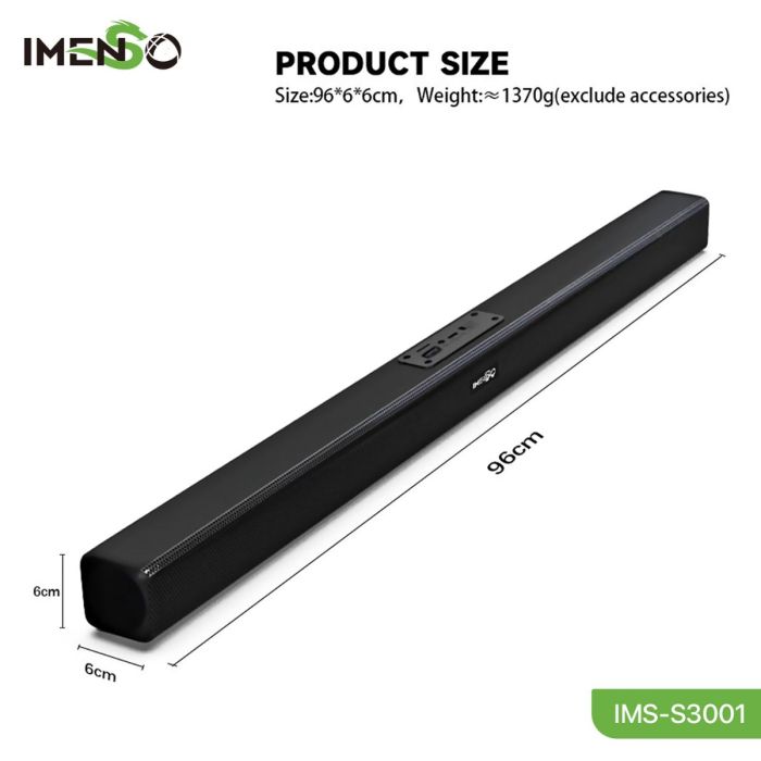 IMENSO IMS-S3001 Bluetooth Speaker Bluetooth Soundbar Speaker Wired & Wireless Home Theater Soundbar – Black (IMS-S3001)