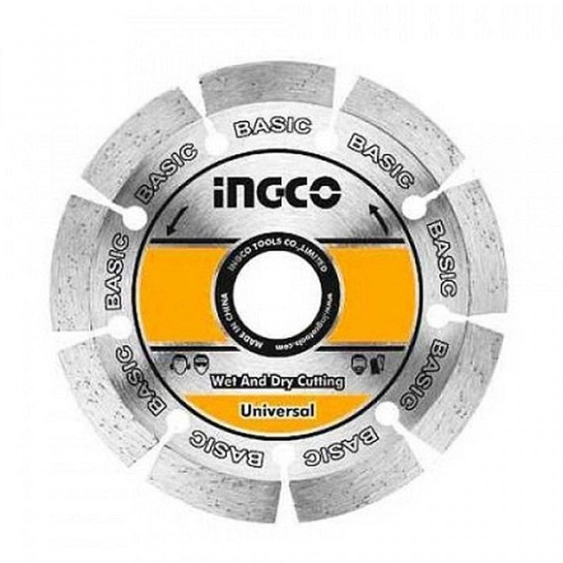 Ingco 9-Inch Professional Dry Diamond Cutting Disc - 230mm x 22.2mm Segmented Circular Blade with 10mm Blade Width for Concrete, Brick, and Stone Masonry (DMD012301)