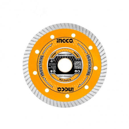 Ingco 4.5" Ultra-Thin Diamond Disc | 115mm Turbo Rim Super-Thin Blade for Ceramic and Porcelain Tile (DMD031151HT)