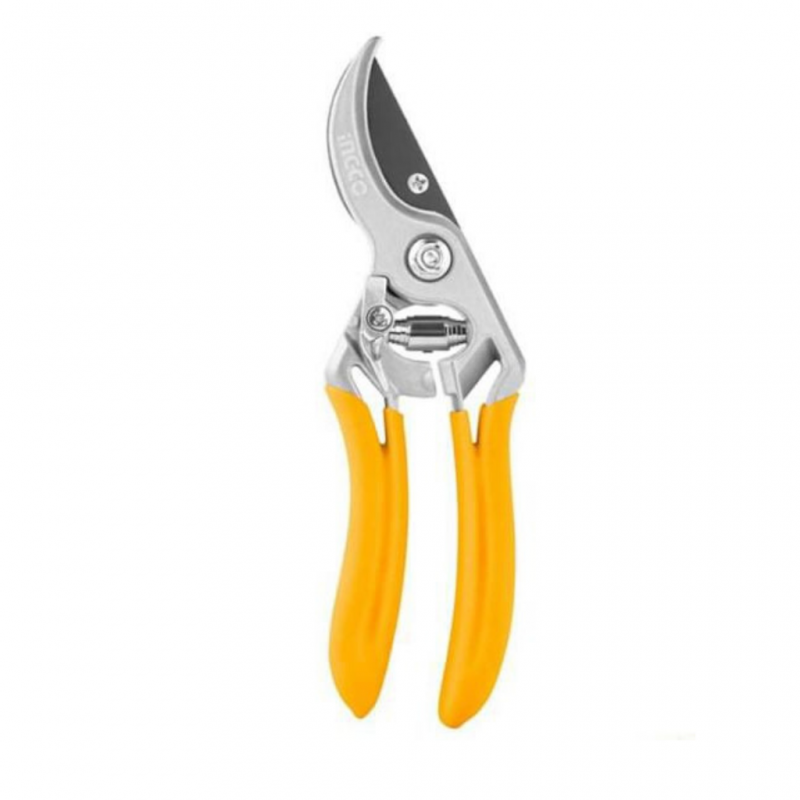 INGCO 8.5" / 220mm Professional Bypass Pruning Shears (Sécateur de Jardin) – High-Carbon Steel Blades, 16mm Cutting Diameter, Safety Lock Latch, and Non-Slip Ergonomic Grips (HPS0109)