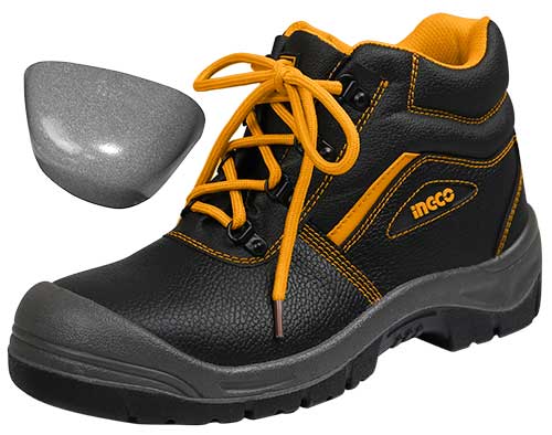Ingco Size 44 Steel Toe Safety Boots | S1P Class Low-Cut Industrial Work Shoes with Anti-Static Oil-Resistant Sole (SSH04SB.44)