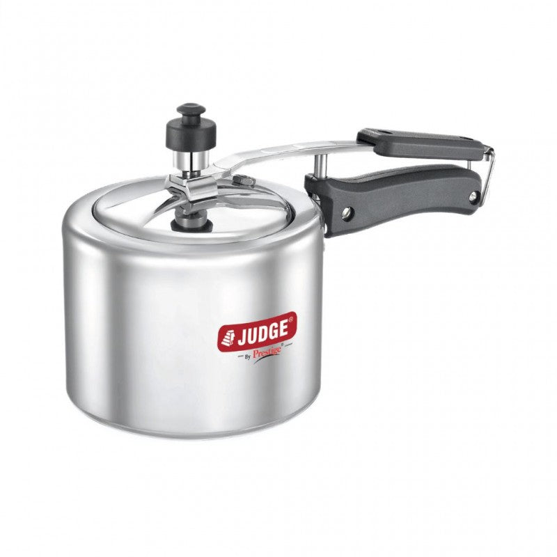 Judge by Prestige Basics 12055 Aluminium Pressure Cooker – 3 Litre, Inner Lid with Anti-Bulge Base