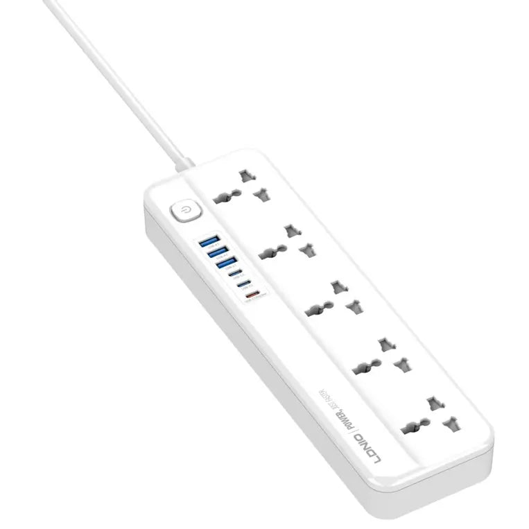 LDNIO SC5614C Universal Multi-Function Power Strip | Perfect Home/Office Charging Station | 5 Universal Power Sockets | 6 AUTO-ID USB Ports
