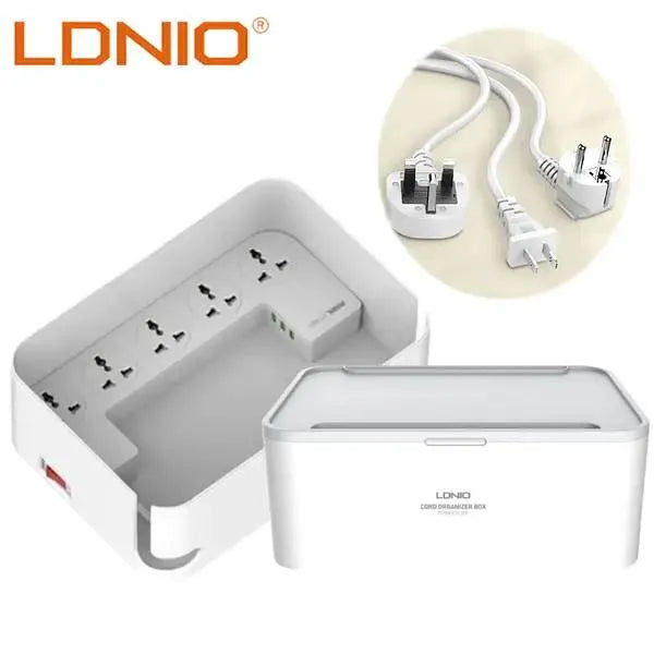 Ldnio SN5310 US EU Storage Box Outlet Extension Wireless Surge Protector Power Strip 2500w Usb Electric Power Cords Socket