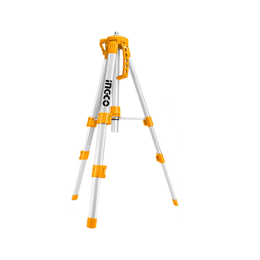 Ingco Heavy-Duty Elevating Tripod for Laser Levels | Adjustable Aluminum Tripod with 5/8" Thread and Carrying Bag (HLLT01152)