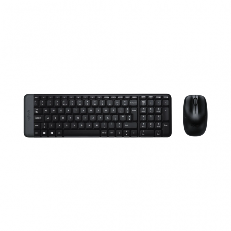 Logitech MK220 Compact Wireless Keyboard & Mouse Combo (920-003161) | Space-Saving US International Layout, 2.4 GHz USB Receiver, 24-Month Battery Life