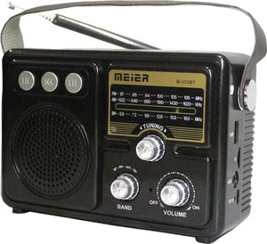 Meier M-551BT Radio Music Player Portable Retro Bluetooth FM/AM/SW Multi-Function USB/TF Rechargeable Speaker