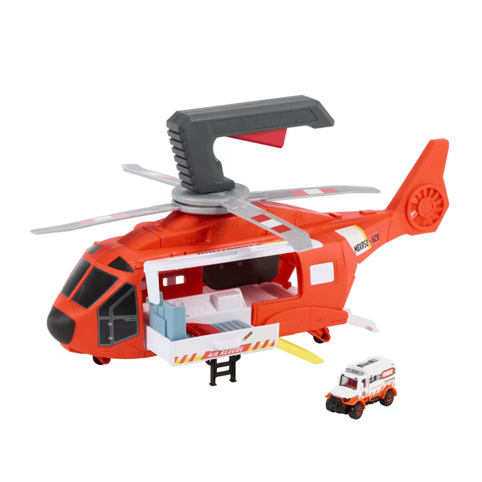 Mattel Matchbox Transport Helicopter Toy Rescue Vehicle (HXM74)