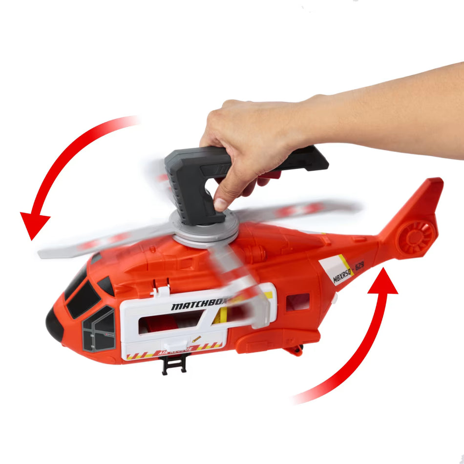 Mattel Matchbox Transport Helicopter Toy Rescue Vehicle (HXM74)
