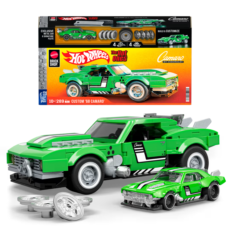 Mattel Brick Shop Hot Wheels Custom ’68 Camaro Building Toy Kit (JFT16) – 289 Pieces