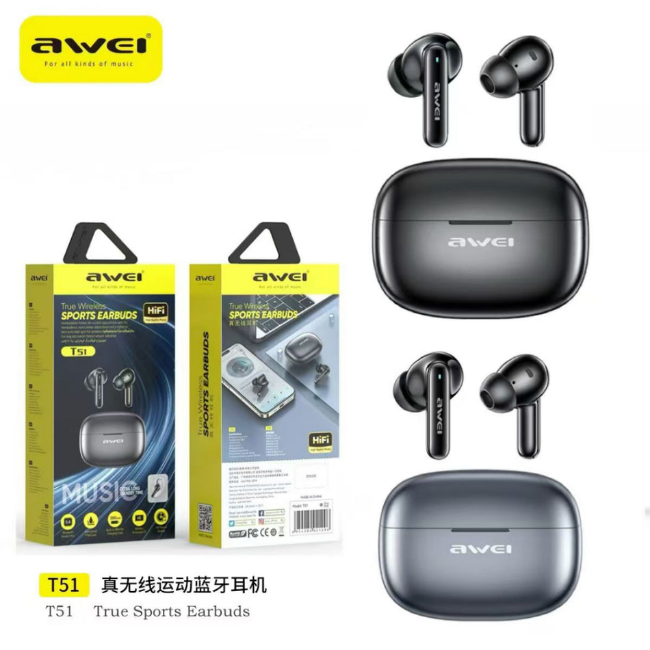 Awei T51 True Wireless Sports Earbuds