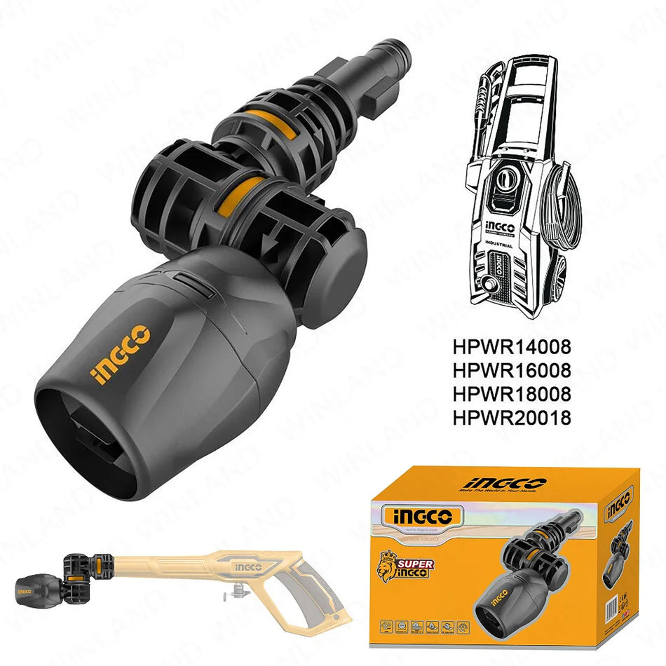 Ingco 360-Degree Integrated Rotary Nozzle | 180 Bar High Pressure Washer Turbo Spray Attachment (AMSG360)