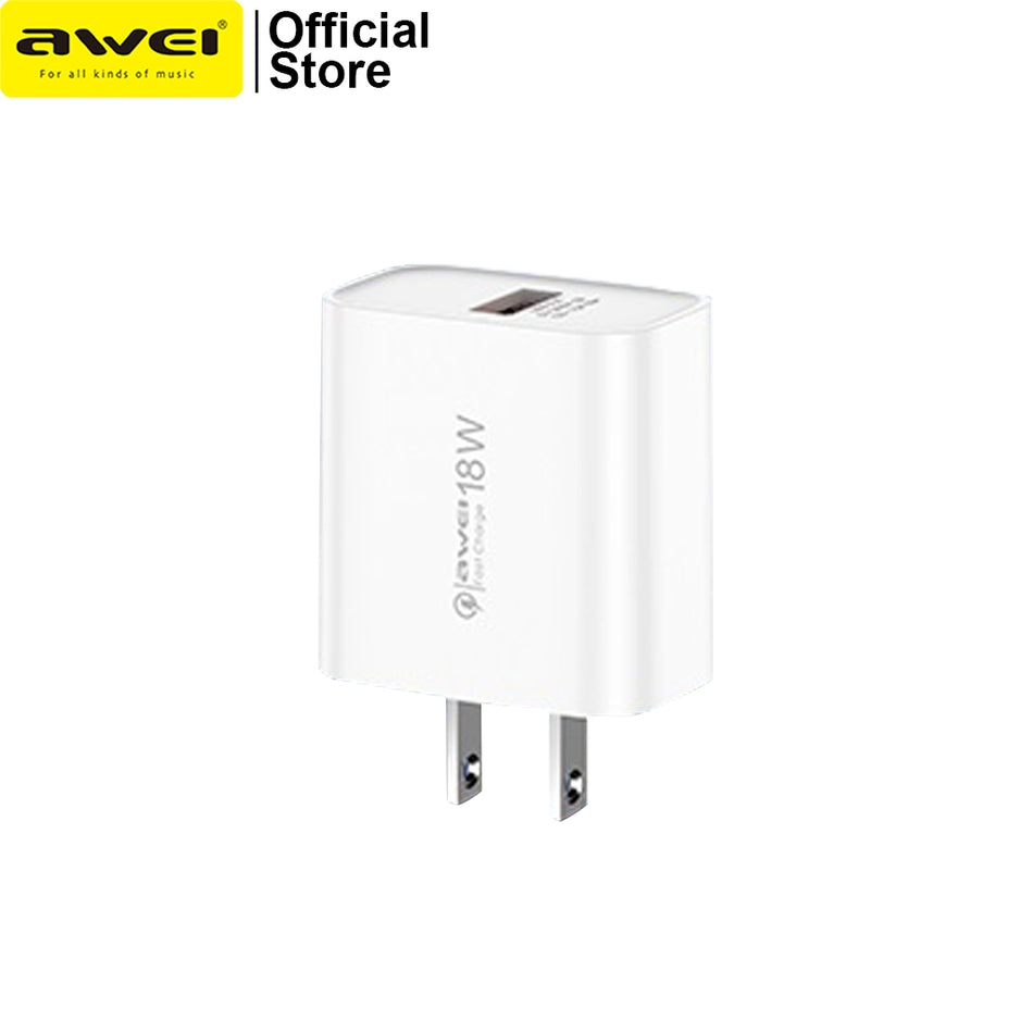 Awei PD59 18W Fast Charger QC charging with UK EU US Plug