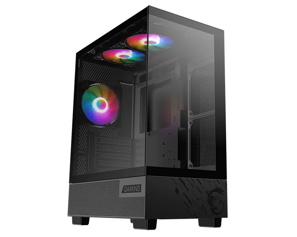 MSI PAG PANO M110A - Mid-Tower Gaming PC Case - Supports up to 330 mm GPU in Length, Micro-ATX Motherboard - Black