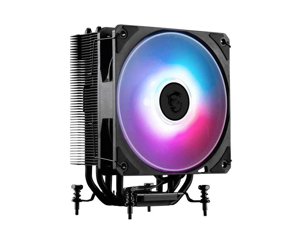 MSI MAG COREFROZR AA13, ARGB CPU Air Cooler, LGA 1700/1851 / AM5/AM4 Compatible, 120mm ARGB PWM Fan, Direct Touch Heat-Pipes, Pre-Applied Thermal Paste, Black