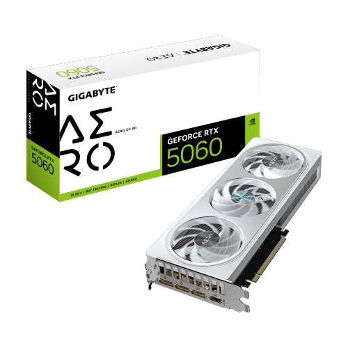 GIGABYTE AERO GeForce RTX 5060 8GB GDDR7 PCI Express 5.0 Graphics Card GV-N5060AERO OC-8GD