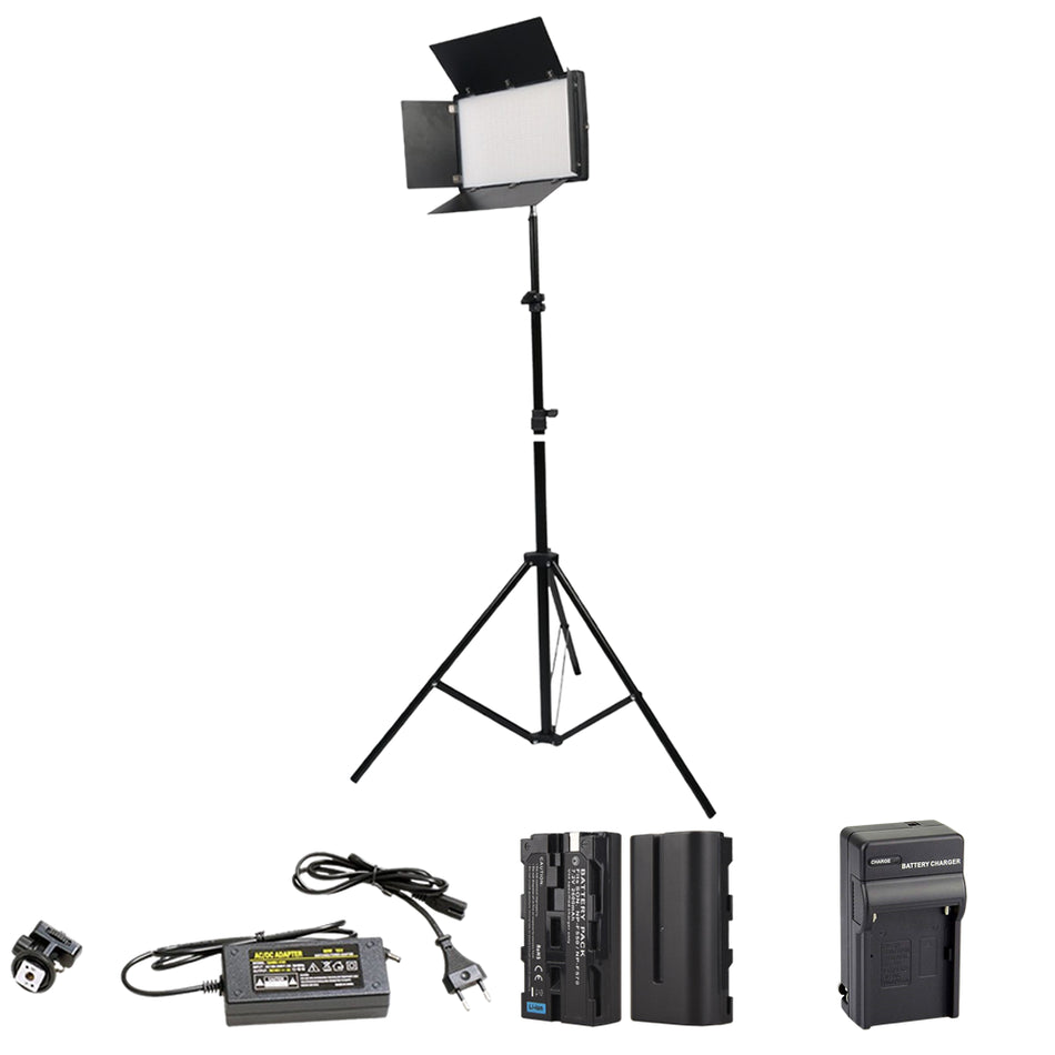 Professional Photo & Video Led-light Kit (Pro Led 800) | High-Output Studio Panel Light with Adjustable Bi-Color Temperature, Dimmable Brightness & Heavy-Duty Adjustable Light Stand Kit
